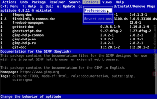 terminal-based package manager